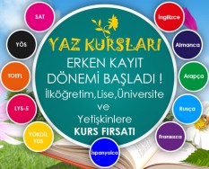 Kayseri Yaz Kursları Erken Kayıt Dönemi